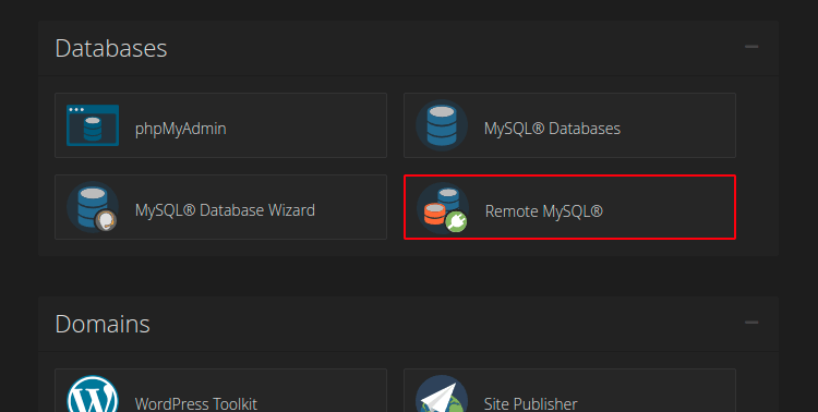 Managing Remote MySQL via cPanel