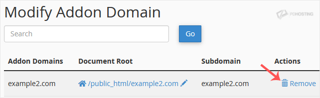 Modify Addon Domain