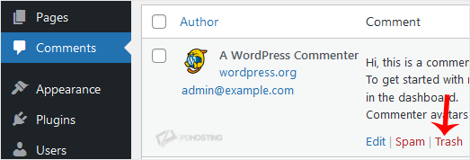 WordPress remove comment