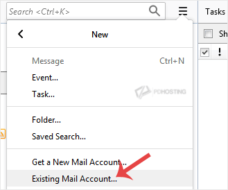 Mozilla Thunderbird existing email account