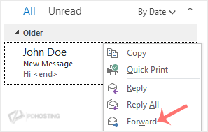 Outlook 2019 forward an email