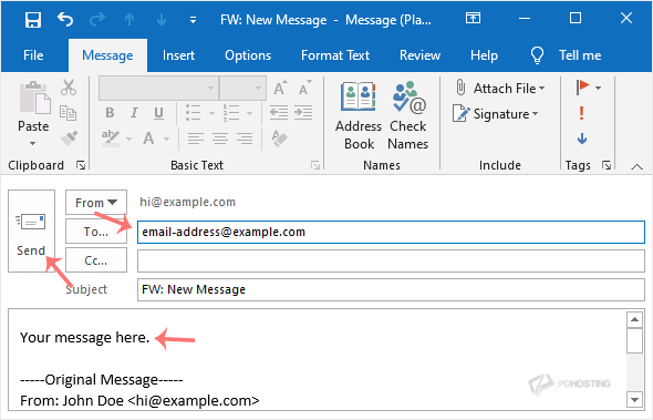 Outlook Forward email and send