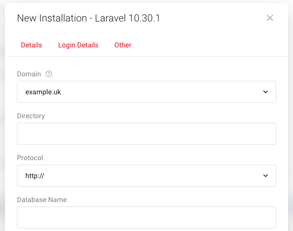 Quick install Laravel project